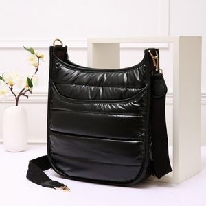 Black Puffer Cross Body Bag Purse Womens Fashion Accessory Statement Quilted